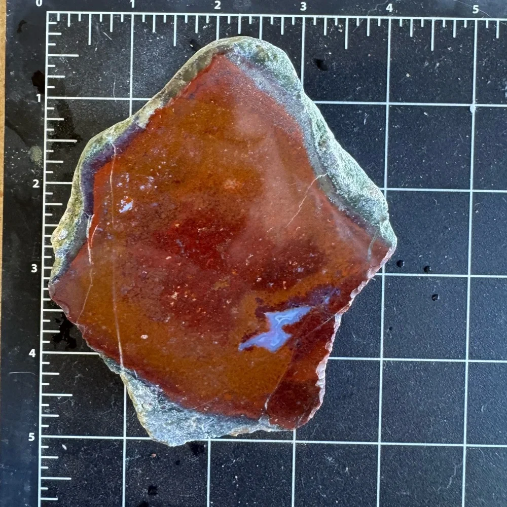 Red Lightning Agate polished end cut